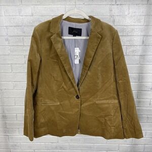 J.Crew Brown Corduroy Blazer Womens Size 16 Classic Tailored Preppy Office